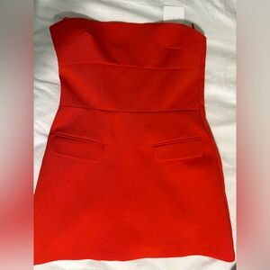 Strapless dress with skort